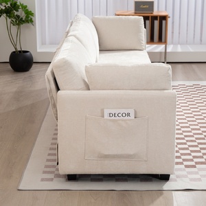 Canapé moderne blanc italien de luxe 3 places en chenille, canapé profond confortable en tissu, meubles de salon - Product Image 2