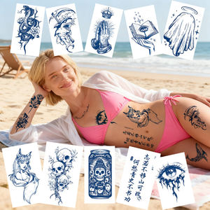 Semi-permanente temporäre Tattoo-Aufkleber mit individueller Logo-Option, 2 Wochen haltbar, Partyzubehör für Frauen, Männer & Kinder - Product Image 1