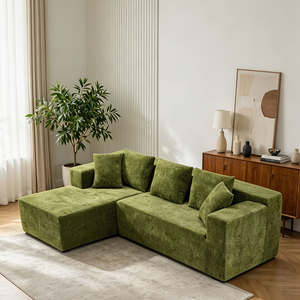 OEM Manufacturer Modern Fabric Sponge Filling L Shape Boneless Couch Vacuum Compressed <strong>Corner</strong> <strong>Sofa</strong> with Chaise <strong>Lounge</strong> - Product Image 3