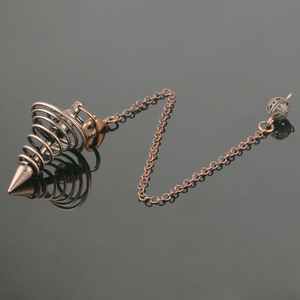 Precio al por mayor cobre oro plata Color Metal espiral péndulo curación para física espiritual lectura radiestesia Reiki péndulos - Product Image 3