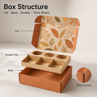 Boîtes pliables personnalisées pour aliments avec impression de feuilles d'automne, boîtes cadeaux à compartiments divisés, logo personnalisé pour emballages gastronomiques