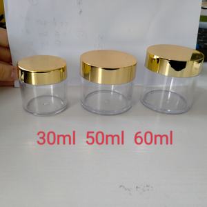Tarros de Plástico de Lujo con Tapas Doradas 20g 30g 50g 60g, Envases Vacíos para Crema Facial, Tarros de Acrílico para Polvo, Envases para Cuidado de la Piel - Product Image 2