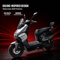 Moto électrique de tourisme E-moto 3000W sans balais style Mecha 72V 16 pouces 65 km/h avec éclairage d'ambiance LED 200 couleurs pour adulte, charge utile 200 kg