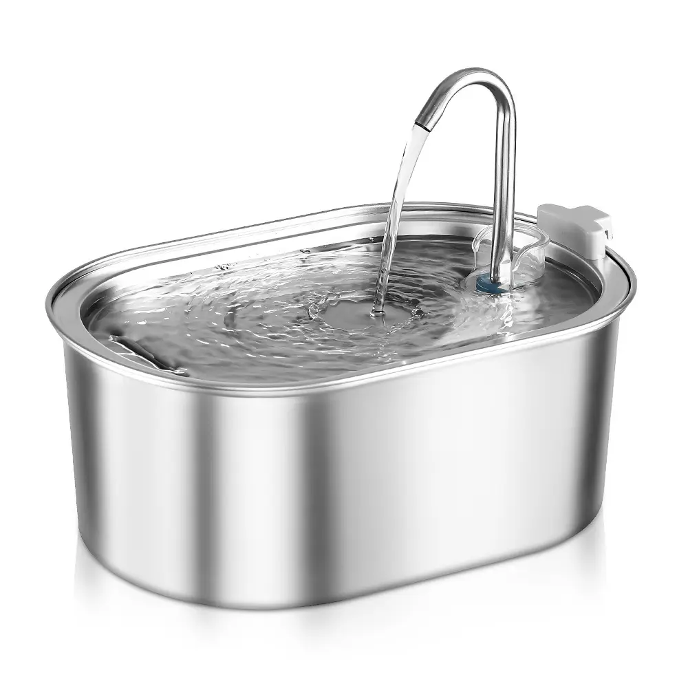 TTT vendita calda prodotti per animali domestici 2023 in acciaio inox 3.2L Pet fontana d'acqua con pompa silenziosa