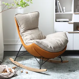 modern style design leisure recliner chair technology fabric down filling living room rocking chair