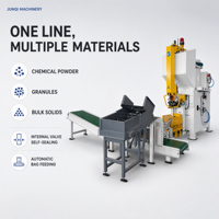 Machine d'emballage de poudre de gypse entièrement automatique certifiée CE pour sacs à valve de 10 à 50 kg avec poseur de sacs et magazine de sacs