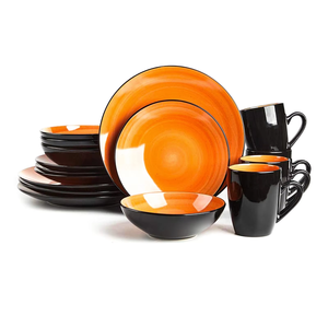 Semtember Promotion Western Style Ceramic Plates With Bowls Unique Design Oven Safe Round <b>Dinnerware</b> <b>Sets</b> for Home Restaurant - Product Image 1