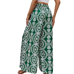 Pantalones Anchos Estampados de Cintura Alta para Mujer, Estilo Bohemio Informal, Inspirado en el Hip Hop, Venta al Por Mayor, Personalizados, OEM, Alta Calidad - Product Image 4
