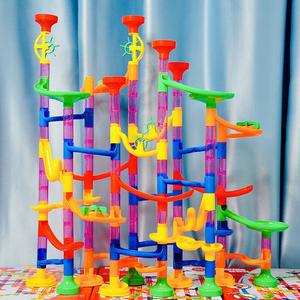 Pista per Biglie 3D in Marmo, 113 Pezzi, <span class=keywords><strong>Gioco</strong></span> Labirinto Fai-da-Te, Set Educativo con <span class=keywords><strong>Blocchi</strong></span> da Costruzione per Bambini - Product Image 1