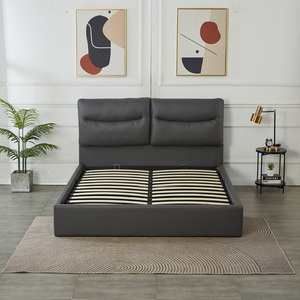 Cabecera <span class=keywords><strong>de</strong></span> <span class=keywords><strong>Cama</strong></span> Moderna, Gruesa y Suave, con Esponja, Tapizada en Cuero, con Espacio <span class=keywords><strong>de</strong></span> Almacenamiento - Product Image 2