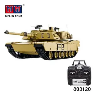 Tanque teledirigido M1A2, modelo 1, 16, 2,4G, juguete con humo