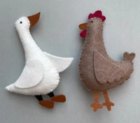 Jouets en feutre en forme d'animaux de la ferme : mouton, chat, vache, cochon, oie, poulet, souris, chien, lapin, jouets en feutre cousus