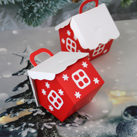 Boîte cadeau de Noël écologique portable en carton recyclable avec gaufrage, fermeture magnétique et poignée pour rangement et emballage festifs
