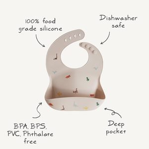 Bavoir pour bébé en silicone de qualité alimentaire imperméable avec logo personnalisé pour nourrissons et tout-petits Marque Inthetrend 29x19cm - Product Image 4