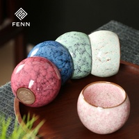 Tasse à café FENN personnalisée de 110 ml, tasse à espresso et cappuccino japonaise, tasse à thé en céramique arabe émaillée, tasse à thé en argile en forme d'œuf, ensemble de tasses à thé Kung Fu