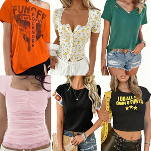 <b>Mixed</b> Styles of Women's Short-sleeved T-shirts, Wholesale Women's Clothing, High Quality New Spring Summer Styles. - Product Image 4