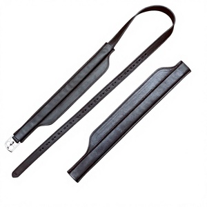 Étriers larges de qualité supérieure pour chevaux, en cuir de vachette souple, avec attaches en acier inoxydable, détachables. - Product Image 1