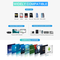Adaptador Hub USB-C de 8 Puertos VCOM Factory con HDMI 4K, USB 3.1 de 10 Gbps, RJ45, Lector de Tarjetas SD/TF y Adaptador de Carga USB-C PD
