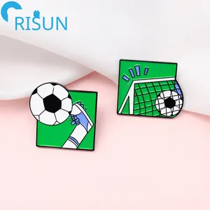 Customize Designs Soft Enamel Pin Lapel Pins Badge Brooch Manufacturer Custom Soccer Football Field Enamel Pin