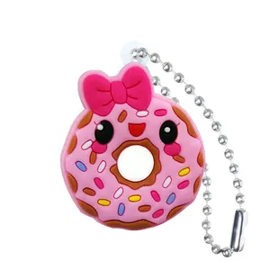 Best Selling 3d Pvc Rubber Custom Backpack Charms Key Chain Food Donuts Keychain Accessories Charms
