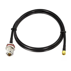 Superbat N Fêmea Bulkhead com O-ring para RP-SMA Macho Low-Loss RG58 cabo de ligação coaxial