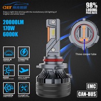Phares LED T80 600W personnalisés haute puissance 60000lm, refroidissement à triple tube en cuivre, 3570 puces, ventilateur silencieux Canbus, ajustement universel