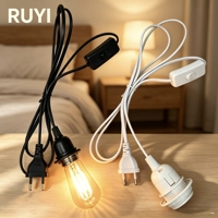 Douille E26 E27 avec interrupteur, support de lampe, en PVC, pour extérieur, AC 220V, sécurité, norme américaine, accessoires pour lustre et table