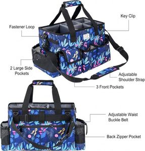 Échantillon gratuit : Fournitures de nettoyage pour le lavage de voitures et l'entretien ménager, sac de rangement roulant pour produits de nettoyage avec poignées - Product Image 3