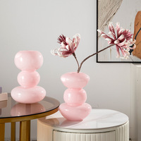 Gourde antique vase en verre de haute qualité porcelaine poudre art table arrangement de fleurs ornements fleurs fraîches vase en cristal de verre