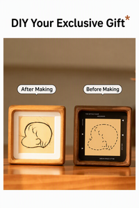 Cadre souvenir créatif <span class=keywords><strong>en</strong></span> bois massif fait main pour la première chevelure et la photo d'échographie de bébé, boîte à souvenirs DIY pour nouveau-né, présentoir de bureau, cadeau - Product Image 3
