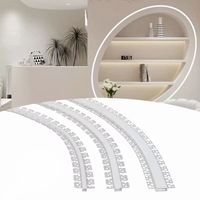 Profilé LED en aluminium flexible de 12 mm de largeur pour cloisons sèches, plâtre, profilés lumineux LED encastrés au plafond