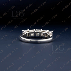 IGI Certified 0.40CT Asscher Cut Moissanite Diamond Classic Eternity Half Full Eternity Engagement Wedding Party Gift <b>Ring</b> 5 - Product Image 2