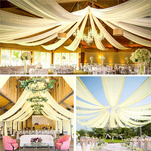 Tenda di garza su misura per matrimonio soffitto mantovane tende per soggiorno decorazione esterna - Product Image 4