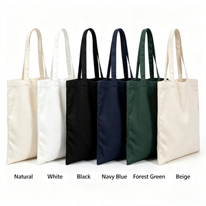 Sac fourre-tout en toile écologique et durable, avec poignée longue et bandoulière, taille moyenne, motif lettres, option logo personnalisé, vente en gros - Product Image 2