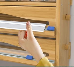Organisateur de cuisine moderne en bambou, quatre niveaux, multifonctionnel, porte-serviettes en papier, distributeur de <span class=keywords><strong>film</strong></span> plastique, <span class=keywords><strong>film</strong></span> alimentaire, papier aluminium - Product Image 3
