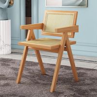 Chaise de salle à manger en bois massif vintage française de Chandigarh avec un design moderne, tabouret de table de style wabi-sabi pour hôtels et appartements