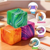 Jouets sensoriels Squishy Swirl Ice Cube en vrac à remontée lente avec motifs colorés pour les pauses au bureau OEM/ODM