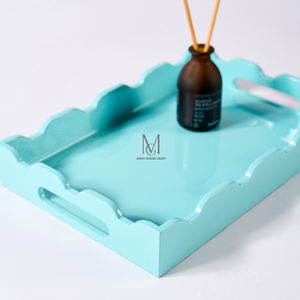 Minh Giang Craft Sơn Mài Khay Vuông Màu Hồng Bằng Gỗ Phục Vụ Vòng Khay Tùy Chỉnh Lớn Phục Vụ Khay Thủ Công Mỹ Nghệ - Product Image 4