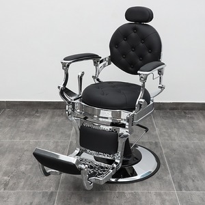 Factory Supply Professional <b>Black</b> Heavy Duty Men's All-<b>black</b> Barber Chair Retro <b>Frame</b> Belmont Salon Hairdressing Barber Chair - Product Image 1