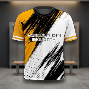 Maillot de football personnalisé sublimé, col rond, manches courtes, évacuation de l'humidité, séchage rapide, polyester 180g, unisexe adulte, personnalisable - Product Image 1