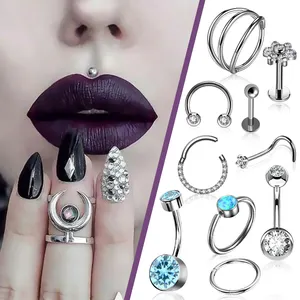 G23 grado médico estéril ASTM f136 ombligo labret ombligo titanio nariz oreja cuerpo piercing joyería