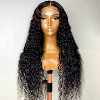 Wig Rambut Sintetis Tahan Panas 26-inci Transparan dengan Lace Front, Wig HD 13x4 Tenun Tangan, Harga Grosir Pabrik
