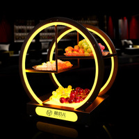Plateau de service lumineux en acrylique de style lune personnalisé de luxe pour bar, karaoké, boîte de nuit, écologique, pour fruits, en-cas, aliments, avec éclairage LED