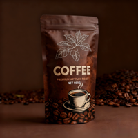 Sachets Doypack personnalisés en plastique PE de qualité alimentaire, mats, à fond plat, pour l'emballage de poudre, de thé, de café, avec fermeture éclair