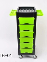 Chariot de Salon Professionnel en Plastique pour Coiffeur et Barbier, Noir