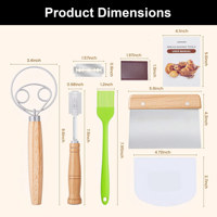 Kit de démarrage pour levain, outils de boulangerie : lame à pain, racloir de banc, brosse à pâtisserie, fouet à pâte à crochet, panier de levage