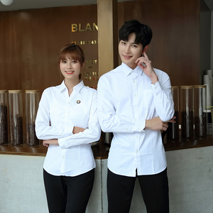 Hotel restaurante V cuello chica camisas camareros y camareras uniforme de trabajo camisa blanca estilo Base personalización Ropa De <span class=keywords><strong>Postre</strong></span> - Product Image 4