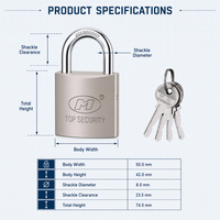 Cadenas robustes nickelés avec clés, cadenas de sécurité, cadenas en fer, lots de cadenas sécurisés
