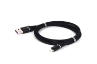 Câble USB Type-C à charge rapide, 1m, en nylon tressé, gaine en PVC, cordon de charge durable pour iPhone et téléphone – Ventes Flash