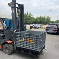 Bac de stockage pliable et empilable en plastique ventilé 1200x1000 pour usage industriel et agricole, bac à palettes robuste